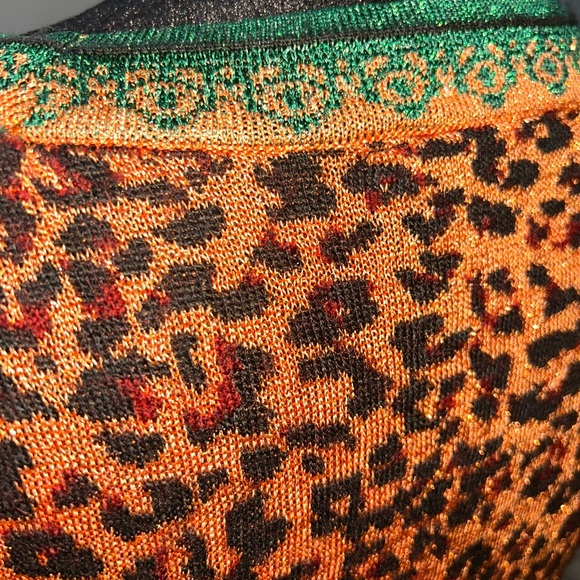 Zara Leopard Print Cardigan with Green Trim - Picture 4 of 6